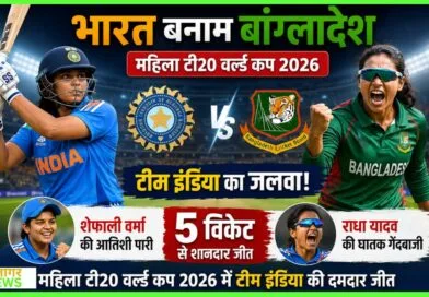 भारत बनाम बांग्लादेश महिला टी20 वर्ल्ड कप 2026 मैच में बल्लेबाजी करती शेफाली वर्मा