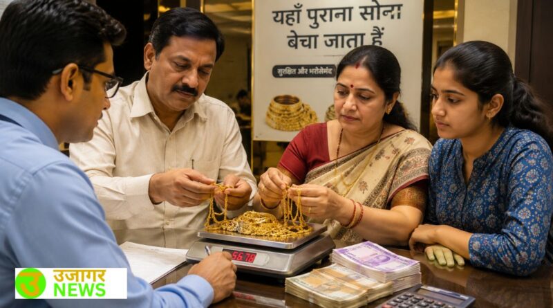 भारतीय परिवारों द्वारा पुराना सोना बेचने और ज्वैलरी एक्सचेंज करने की तस्वीर